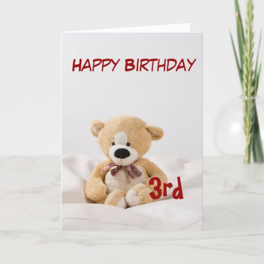 Carte Joyeux Anniversaire 3e Theme De L Ours En Peluche Zazzle Fr