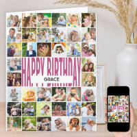 Joyeux Anniversaire 40 Collage de Photos Personnal