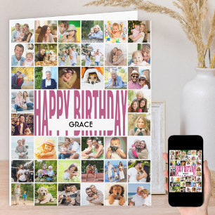 Carte Joyeux Anniversaire 40 Collage de Photos Personnal