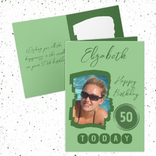 Carte Joyeux anniversaire 50 aujourd'hui ajouter photo v