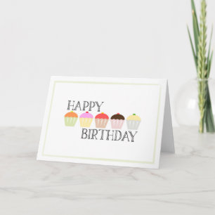 Carte Joyeux anniversaire 5 Cupcake Card