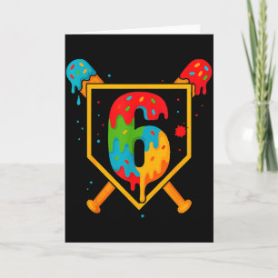 Carte Joyeux Anniversaire 6 Ans Baseball Glace Sprin