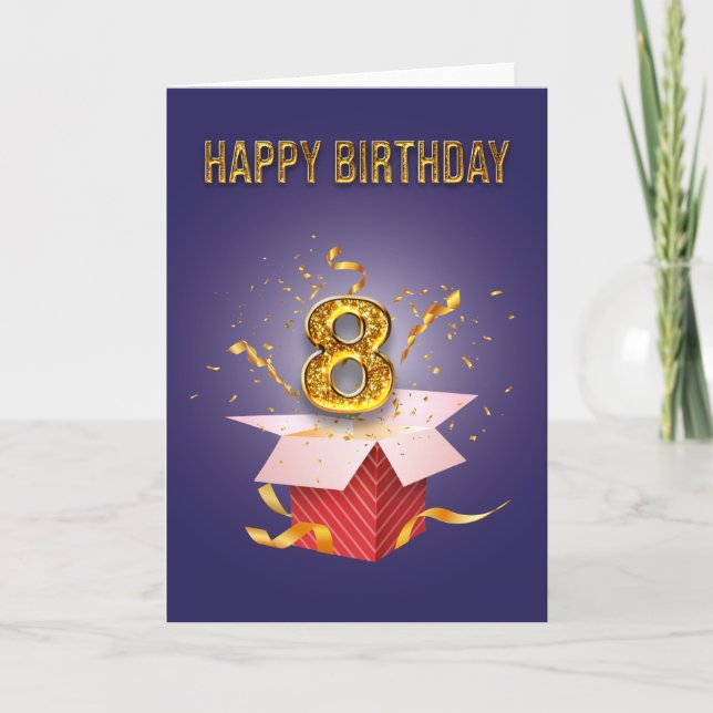Carte Joyeux anniversaire 8 Basic (Devant)