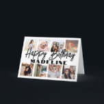 Carte Joyeux anniversaire 8 photo Collage Elégant minima<br><div class="desc">Créez votre propre souhait d'anniversaire heureux unique pour un membre de la famille ou un ami avec un collage photo moderne carte de voeux pliée nom personnalisé. Toutes les images et le libellé de ce modèle sont simples à customiser. Les couleurs et les styles de police sont également faciles à...</div>