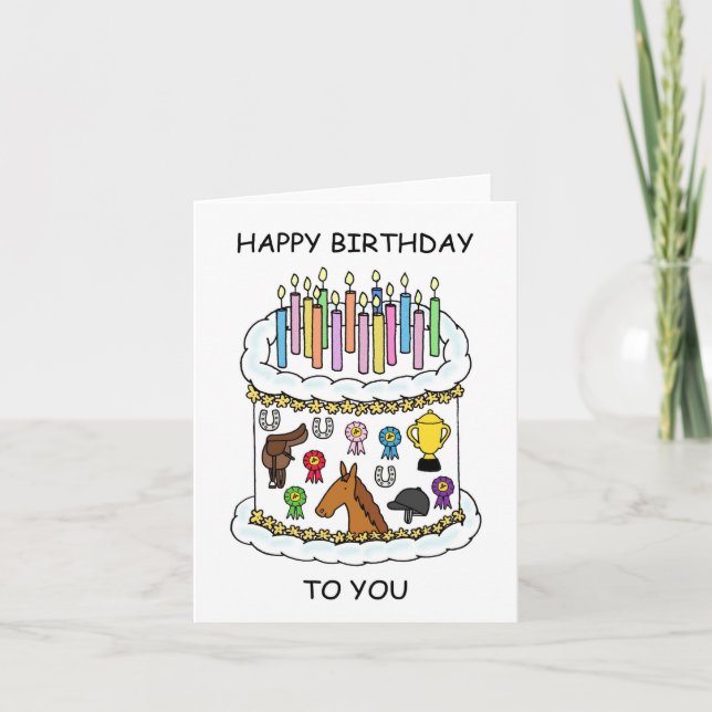 Carte Joyeux anniversaire à cavalier (Devant)