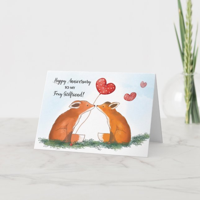 Carte Joyeux anniversaire à Foxy Girlfriend (Devant)