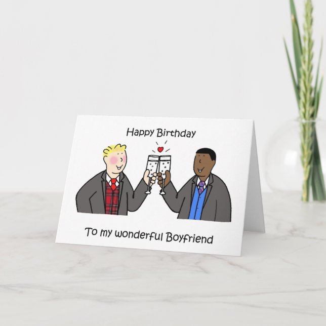 Carte Joyeux anniversaire à Gay Boyfriend (Devant)