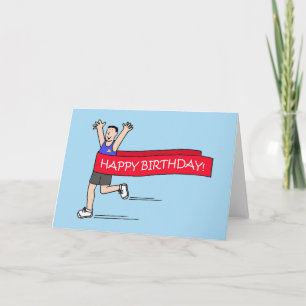 Carte Joyeux anniversaire à Homme coureur Humour de dess
