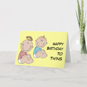 Carte Joyeux anniversaire à jumeaux