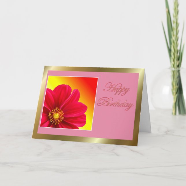 Carte Joyeux anniversaire à la belle-mère avec des fleur (Devant)