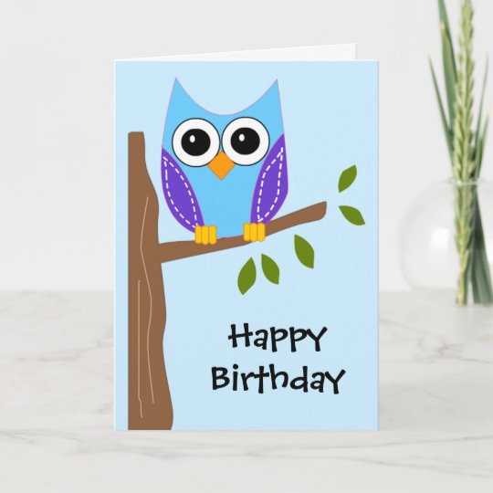 Carte Joyeux Anniversaire A La Chouette Zazzle Fr