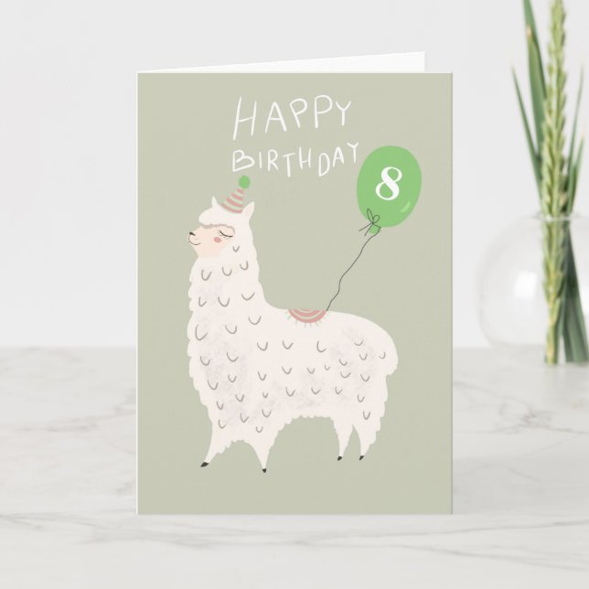 Carte Joyeux anniversaire à la mignonne Llama (Devant)