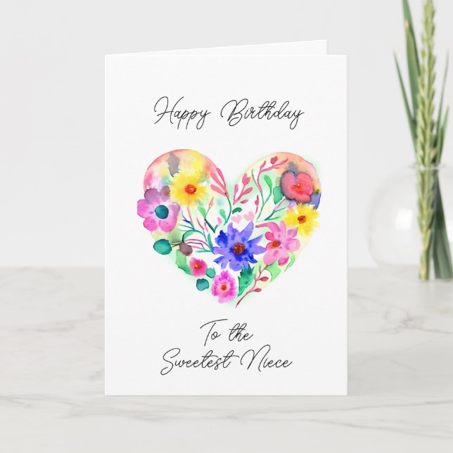 Carte Joyeux anniversaire à la nièce la plus douce (Devant)