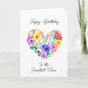Carte Joyeux anniversaire à la nièce la plus douce