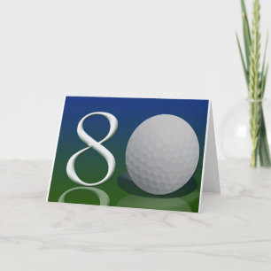 Carte Joyeux anniversaire à la noix de golf de 80 ans