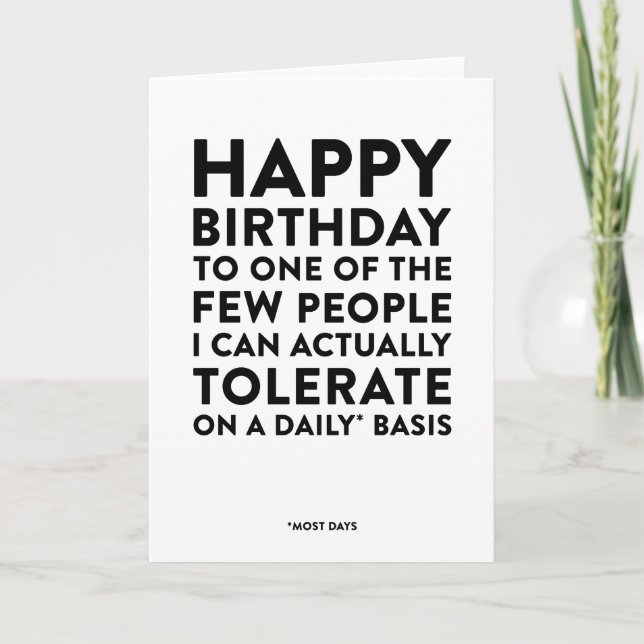 Carte Joyeux anniversaire à l'une des rares personnes qu (Devant)