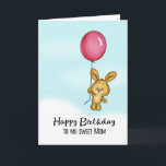 Carte Joyeux anniversaire à ma maman !<br><div class="desc">Avez-vous une maman spéciale et son anniversaire arrive ? Ce petit lapin flotte juste avec son ballon rouge pour envoyer de doux voeux d'anniversaire à ta mère. Cette conception va sûrement lui faire sourire.</div>
