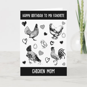 Carte Joyeux anniversaire à ma maman de poulet préférée