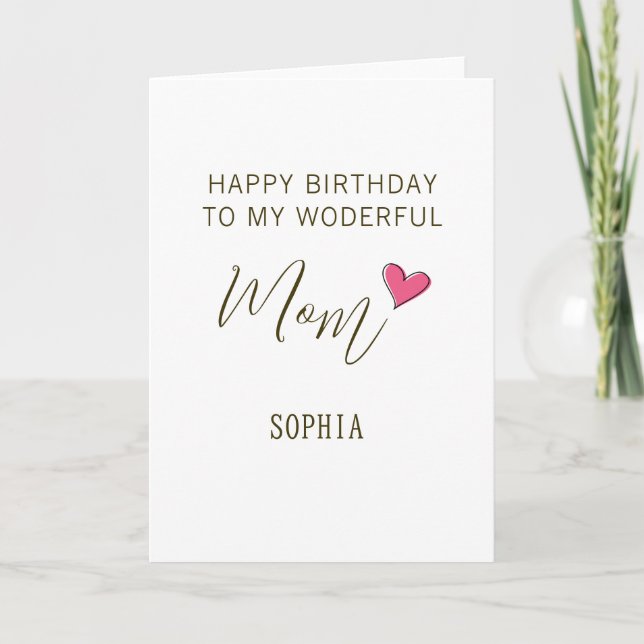 Carte Joyeux Anniversaire à Ma Merveilleuse Mère – Perso (Devant)