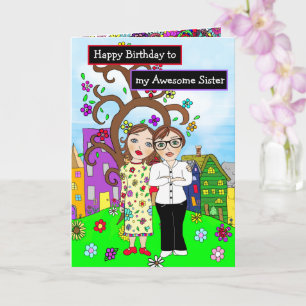 Carte Joyeux anniversaire à ma merveilleuse soeur