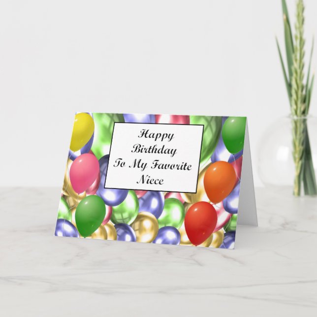 Carte Joyeux anniversaire à ma nièce préférée (Devant)