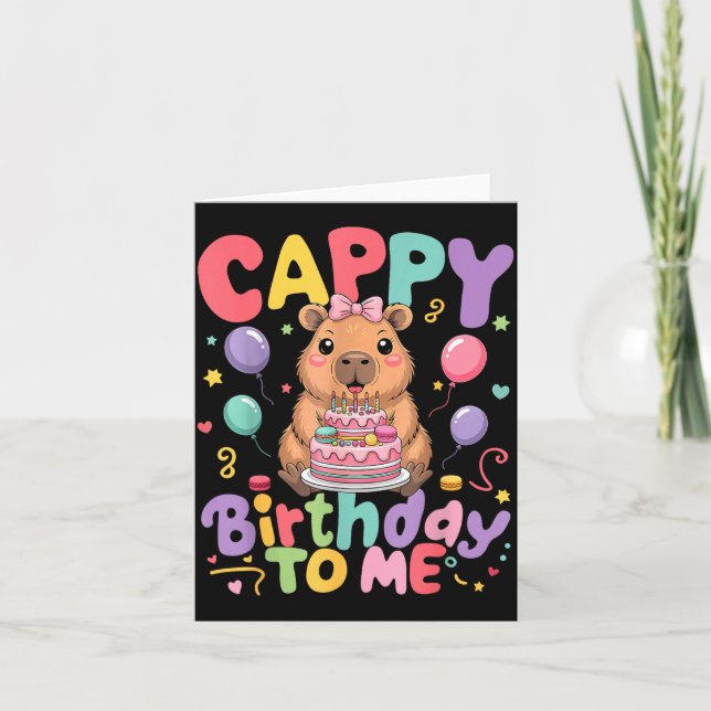 Carte Joyeux anniversaire à moi, capy adorable capybara  (Devant)