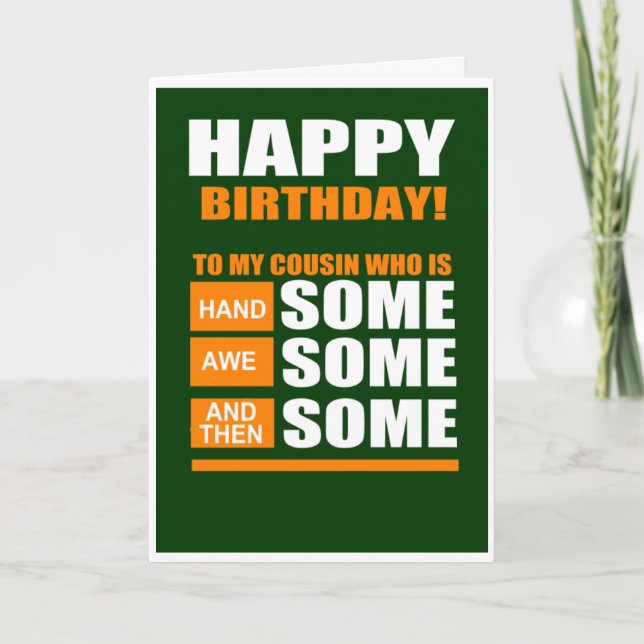 Carte Joyeux anniversaire à mon cousin (Devant)