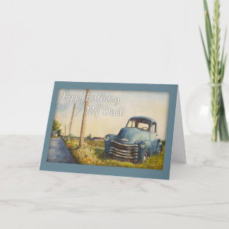 Carte Joyeux anniversaire à mon père, Camion bleu