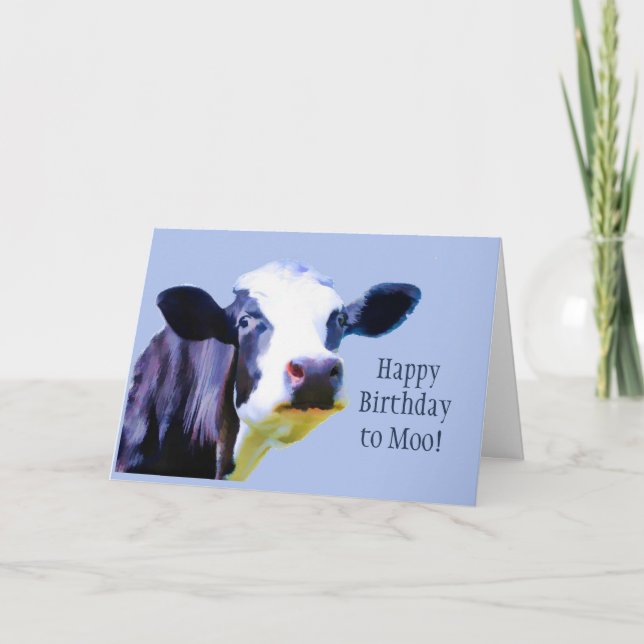 Carte Joyeux anniversaire à Moo Avoir une journée Moovel (Devant)