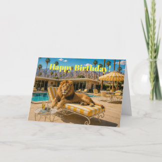 Carte Joyeux anniversaire à Palm Springs 1950 au bord de