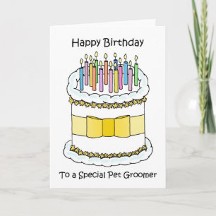 Carte Joyeux anniversaire à Pet Groomer