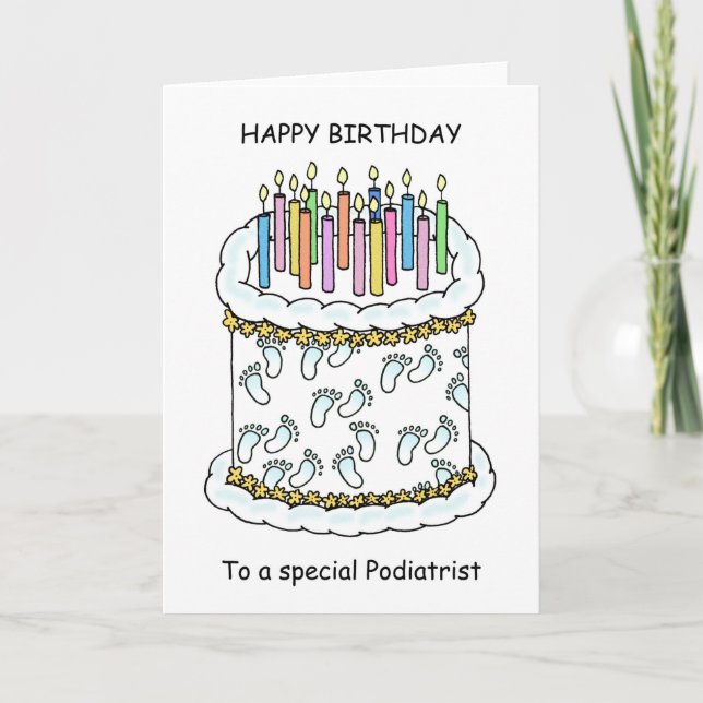 Carte Joyeux anniversaire à podiatrist Cake and Candles (Devant)