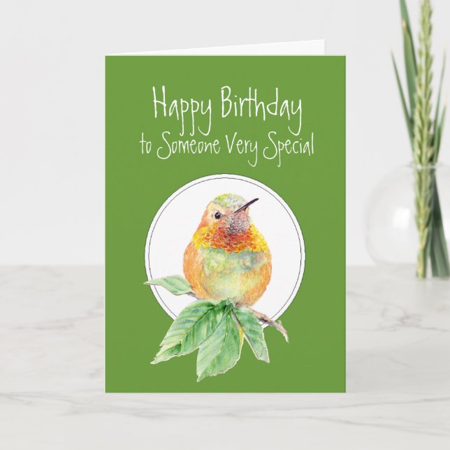 Carte Joyeux anniversaire à quelqu'un spécial, Colibri (Devant)