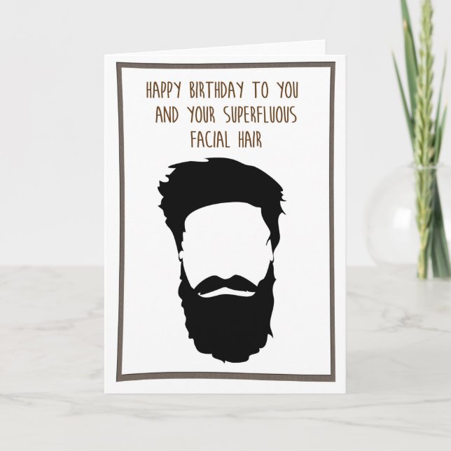 Carte 'Joyeux anniversaire à toi et ta barbe ! ' (Devant)