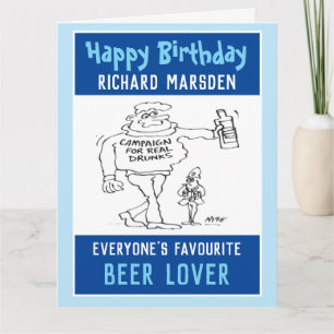 Carte Joyeux anniversaire à un amateur de bière ou un bu