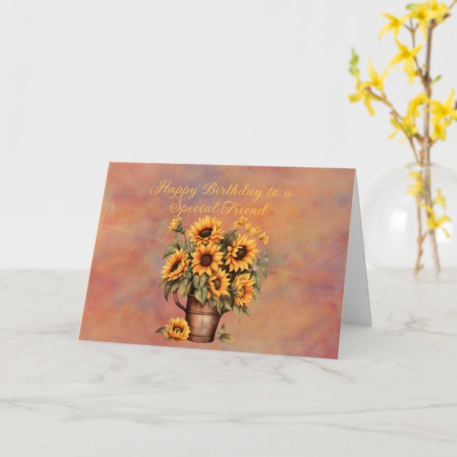 Carte Joyeux Anniversaire à un Ami Spécial (Fleur jaune)
