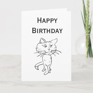 Carte Joyeux anniversaire à un chat frais
