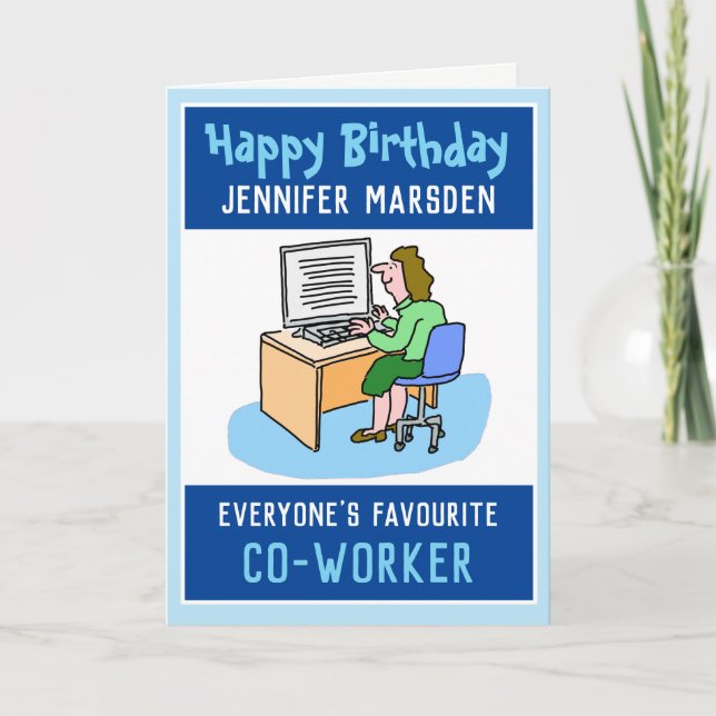 Carte Joyeux anniversaire à un collaborateur de bureau (Devant)