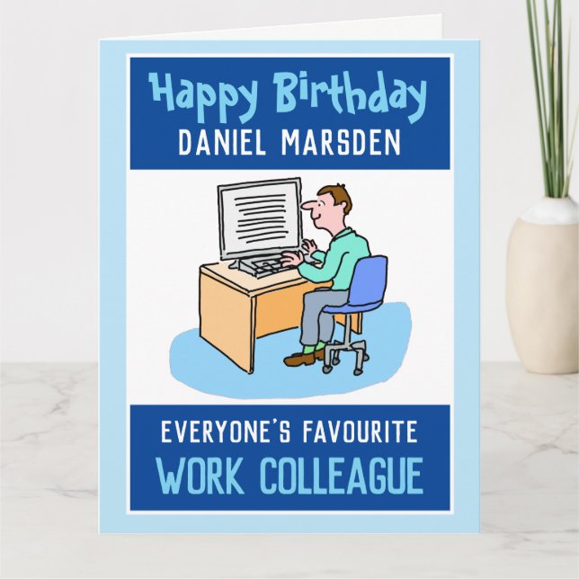 Carte Joyeux Anniversaire à un Collègue de Travail (Devant)