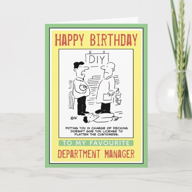 Carte Joyeux anniversaire à un directeur de département. (Devant)