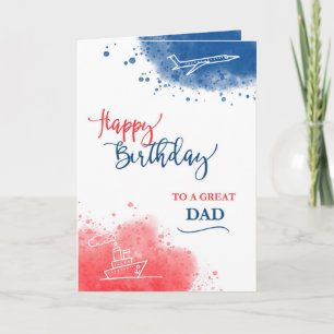Carte Joyeux anniversaire à un grand papa couleur rouge