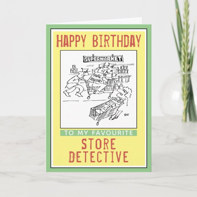 Carte Joyeux anniversaire à un inspecteur de magasin. (Devant)