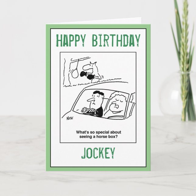 Carte Joyeux anniversaire à un Jockey (Devant)