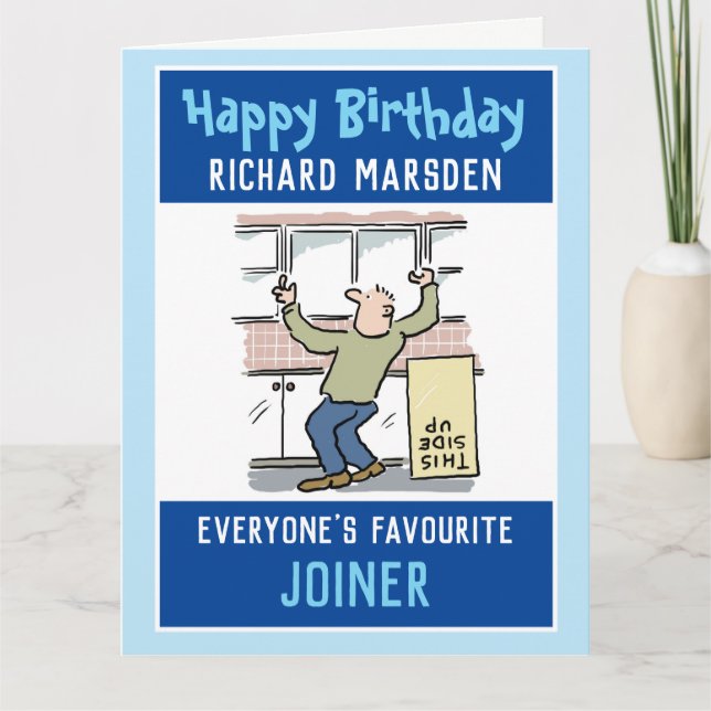 Carte Joyeux anniversaire à un joinier ou à un charpenti (Devant)