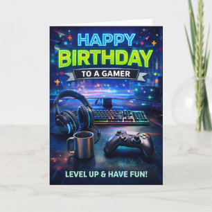 Carte Joyeux Anniversaire à un Joueur