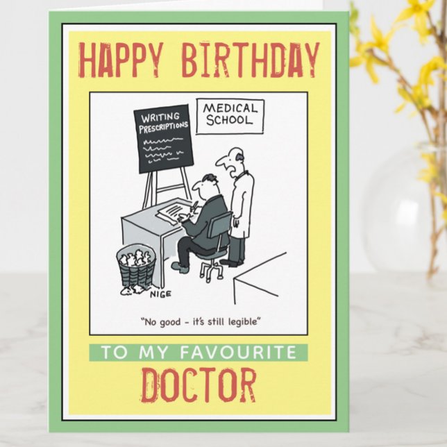 Carte Joyeux anniversaire à un médecin (Créateur téléchargé)