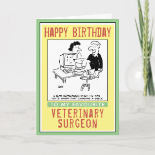 Carte Joyeux anniversaire à un médecin vétérinaire.