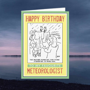 Carte Joyeux anniversaire à un météorologue.