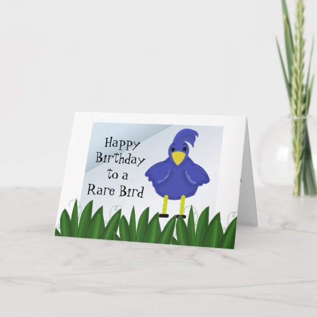 Carte Joyeux anniversaire à un oiseau rare - Cartoon Bir (Devant)