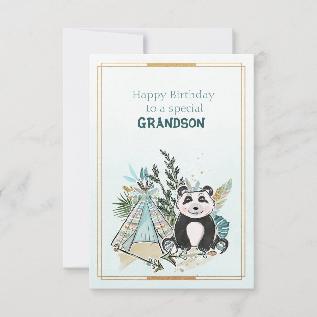 Carte Joyeux Anniversaire à un Petit-Fils Spécial  (Devant)